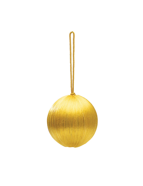 Guld stof julekugle - Ø8,5 cm