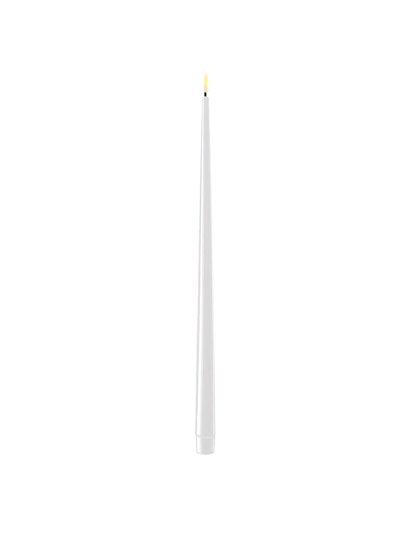 Hvide LED stearin kertelys H38 cm - sæt af 2 stk. - FEW Design