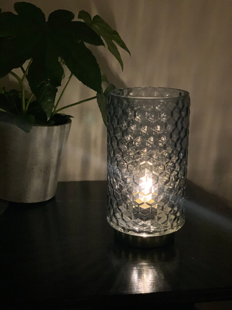 Edgy glas batteri lampe - Blå - FEW Design